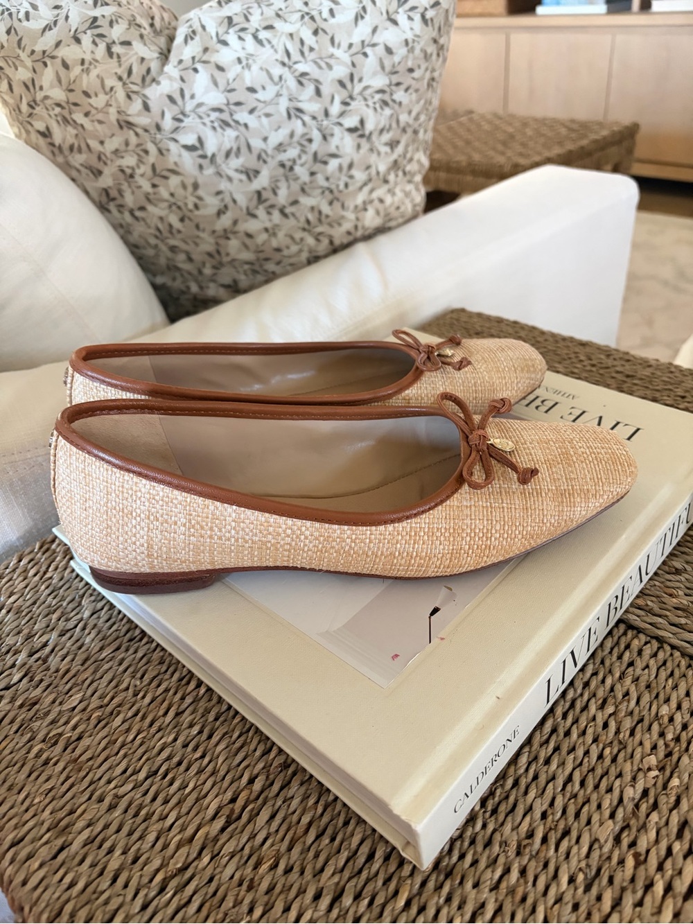 Sam Edelman Meadow Raffia Flats Sz 8 - Picture 6 of 9